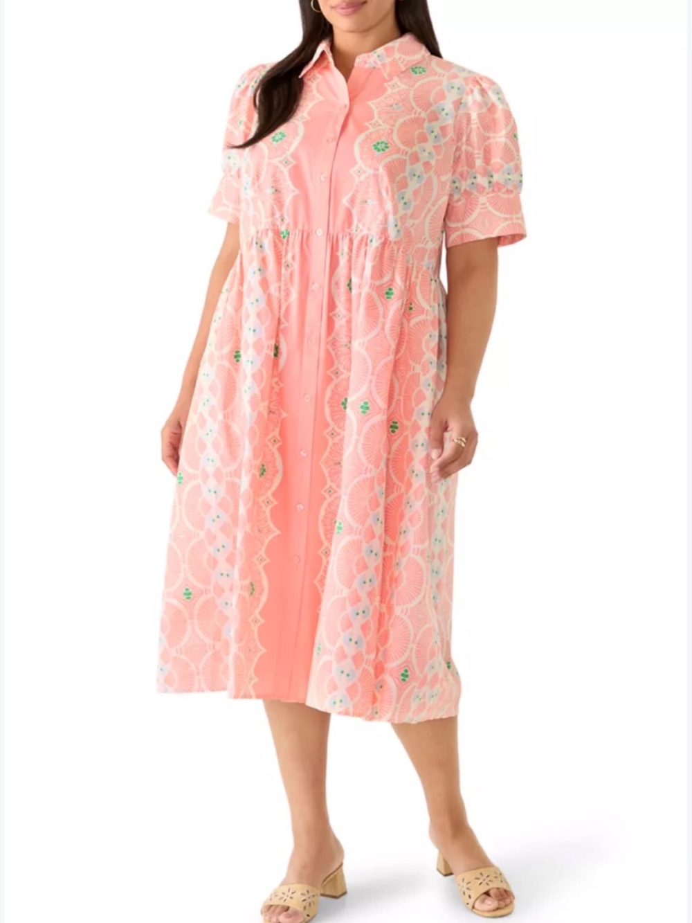 Crown & Ivy Button-Front Midi Dress Size 2X